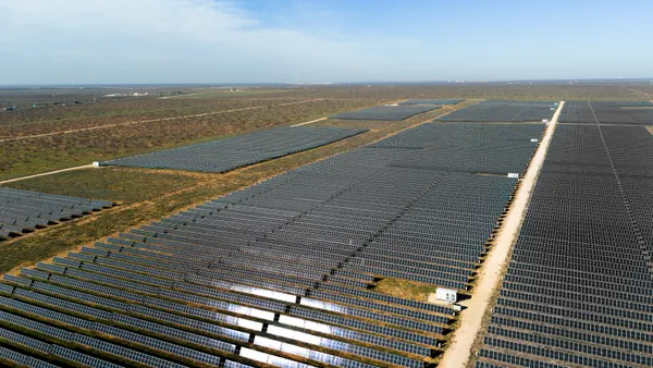 A field of solar panels.