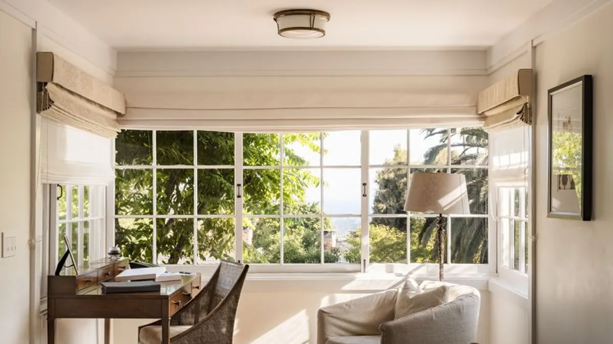 The interior of a hotel room at El Encanto Hotel in Santa Barbara, California.