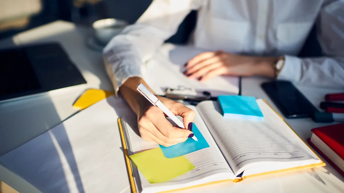 A student studies for a test