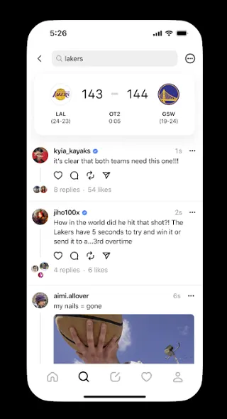 Threads sports scores
