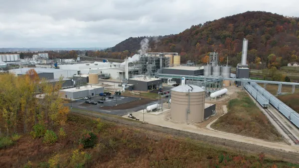 The exterior of PureCycle's plant in Ironton, Ohio