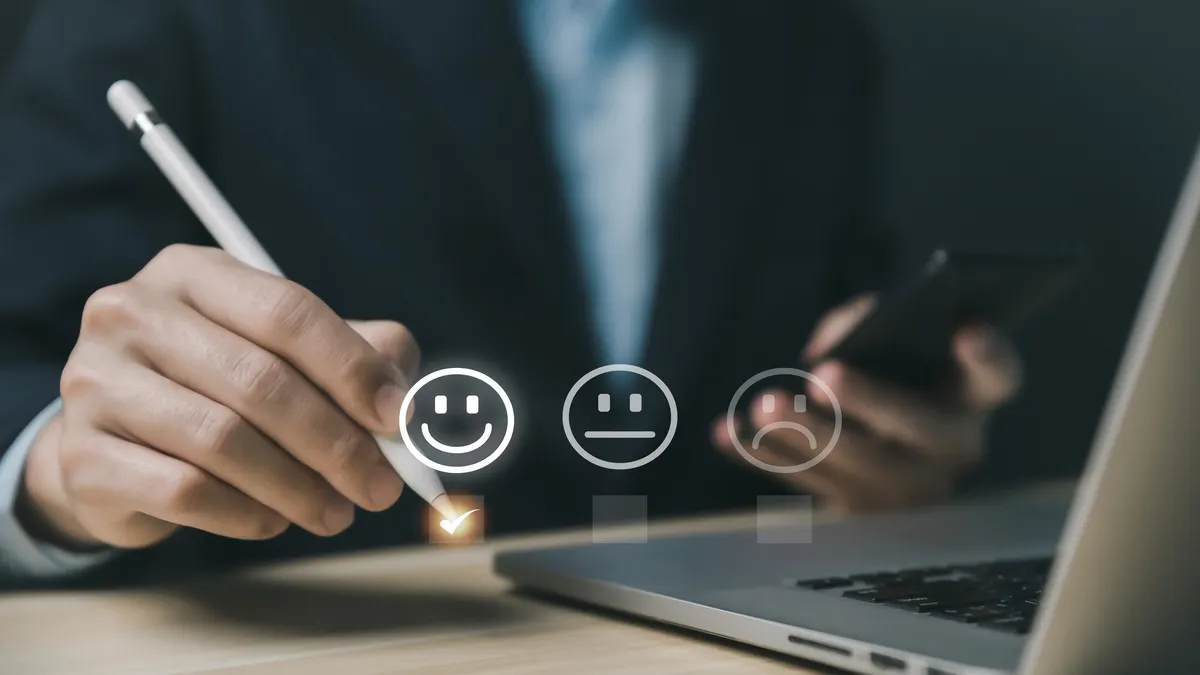 Place a check mark on the smiley face icon