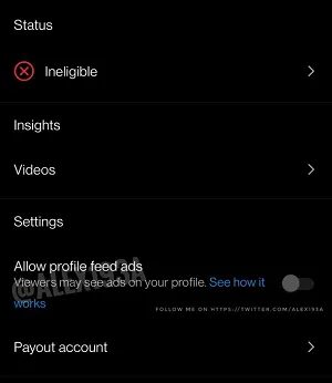 Instagram ads on profile