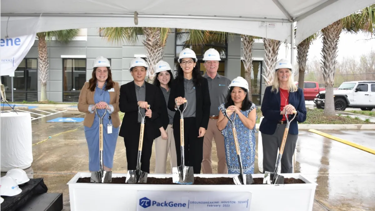 PackGene and state officials at the ground breaking of the manufacturer's new facility in Houston, Texas.