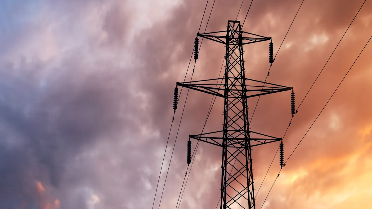 Electricity tower and sunset