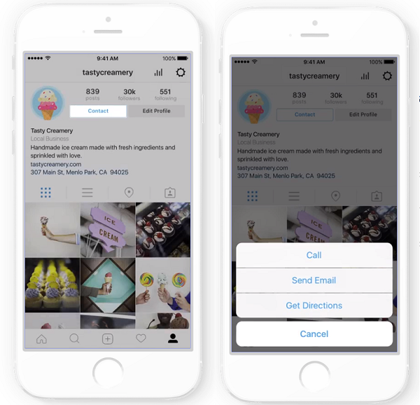 Instagram business profile