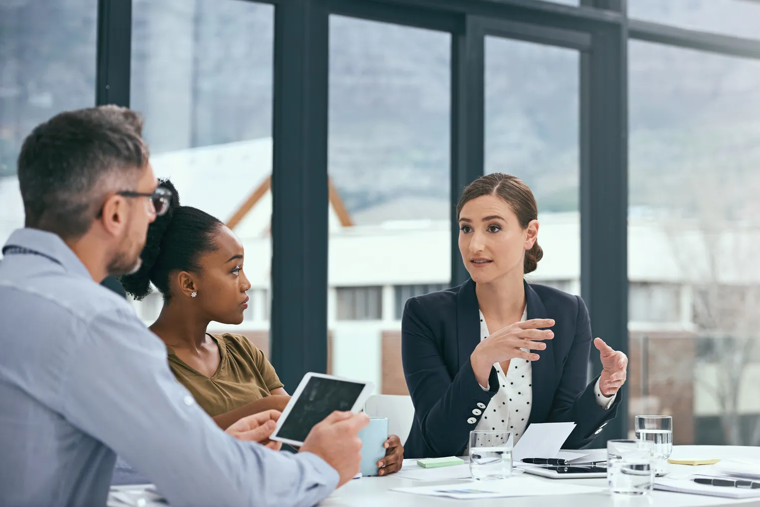 Cropped shot of a group of colleagues having a meeting in an office