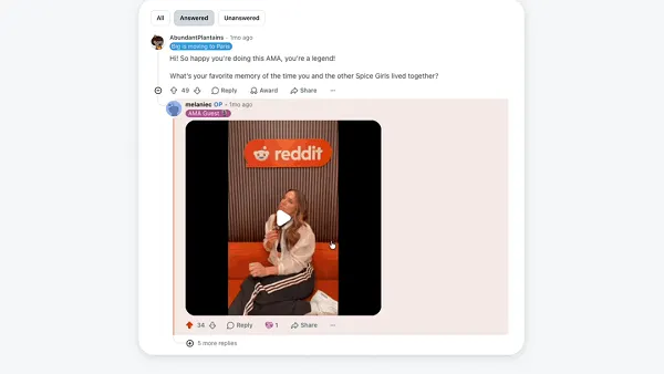 Reddit video replies