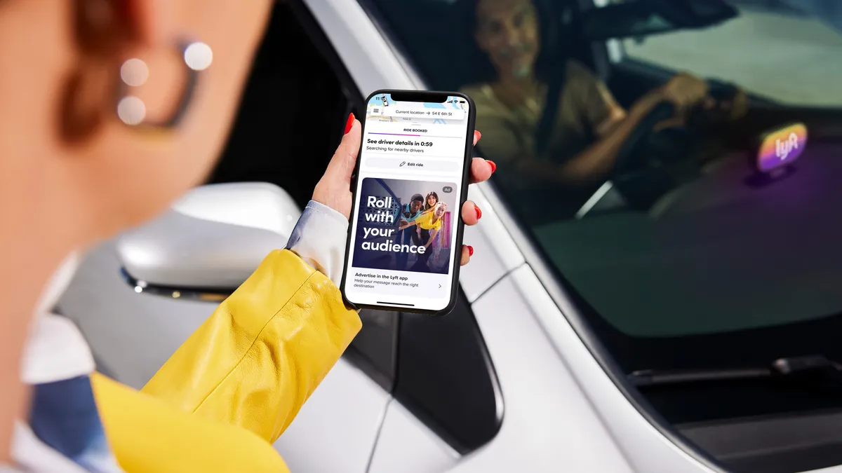 Mockup of Lyft in-app ads