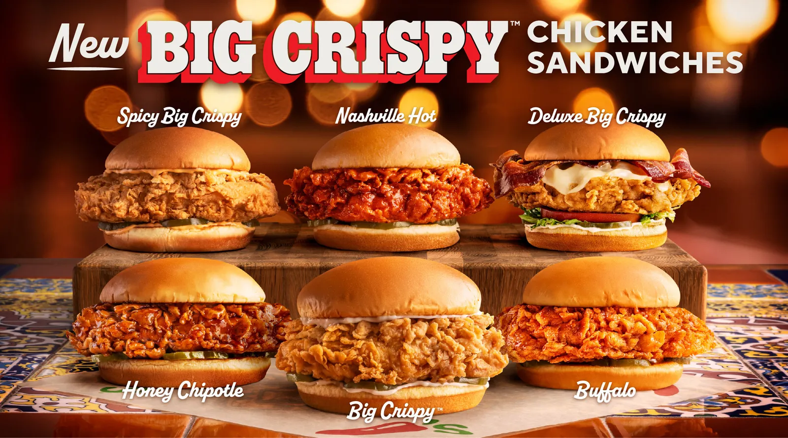 Six versions of Chili's Big Crispy Chicken Sandwich