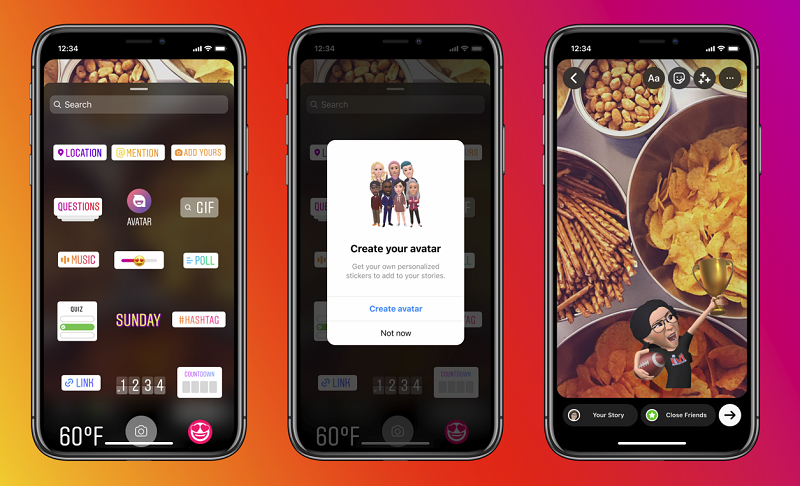 Meta avatars in Instagram