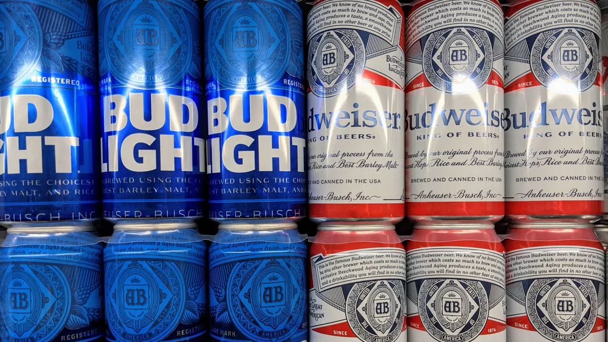 Budweiser and Bud Light cans