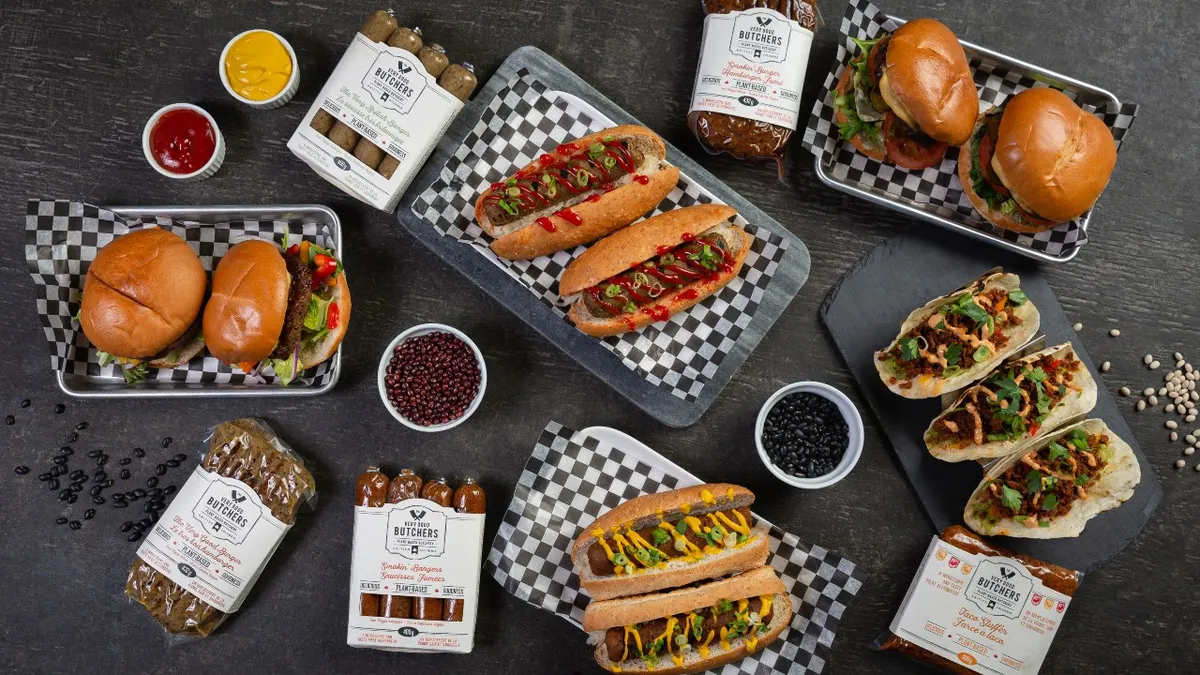 An array of plant-based Very Good Butchers products.