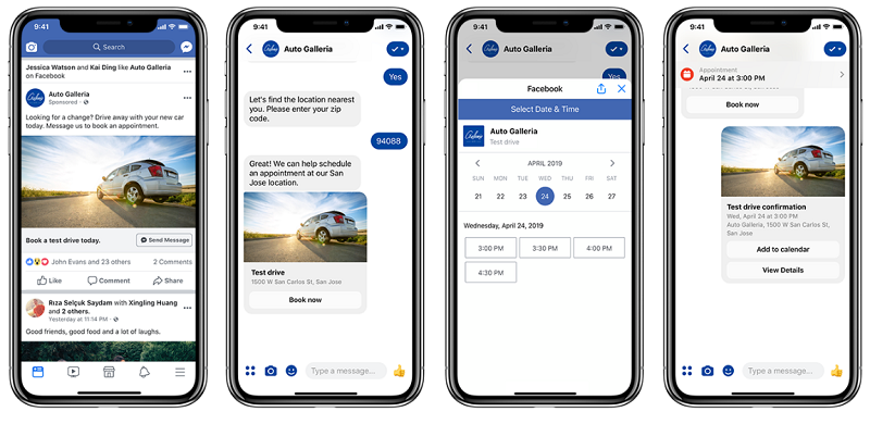 Messenger appointment booking