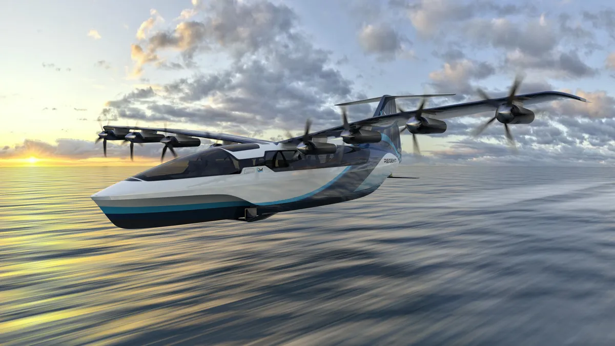 Rendering of Regent seaglider EVTOL aircraft.