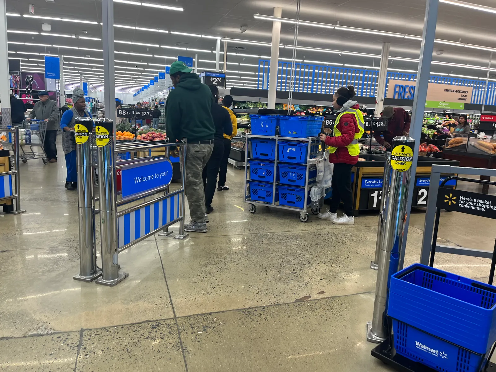 Entry gates at a store.