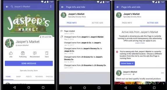 Facebook's ad archive [screenshots]