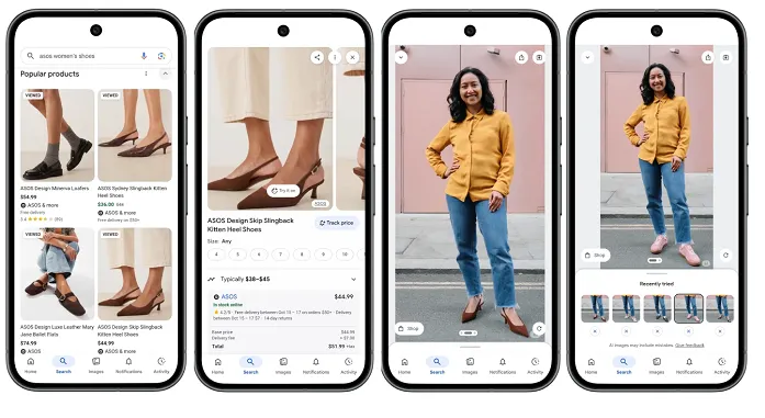Google virtual try on shoes