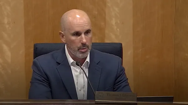 Texas PUCT Chair Thomas Gleason speaks at the commission's open meeting on Sept. 11, 2025.