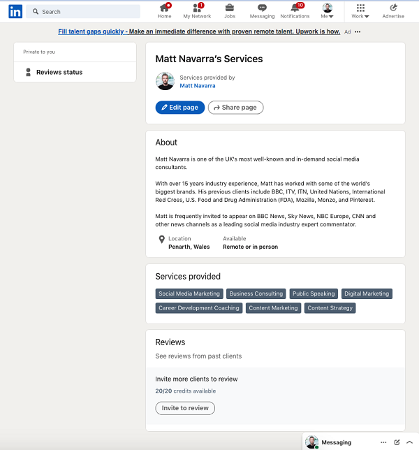 LinkedIn reviews