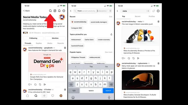 Threads profile search