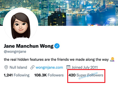 Twitter Super Followers