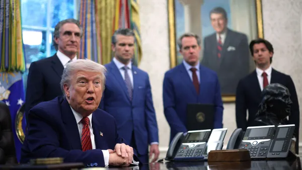 President Trump speaks from the oval office.