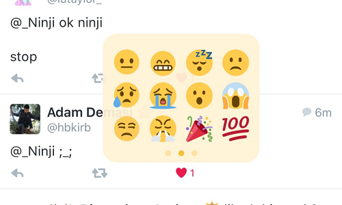 Twitter reactions in tweets