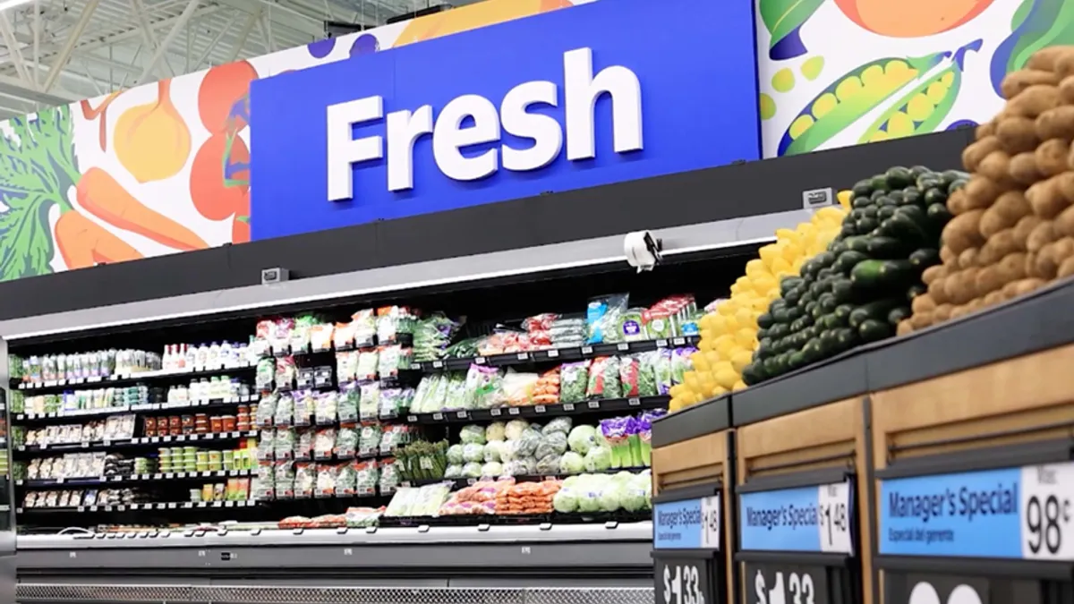 A grocery display at a Walmart Supercenter in Cypress, Texas.