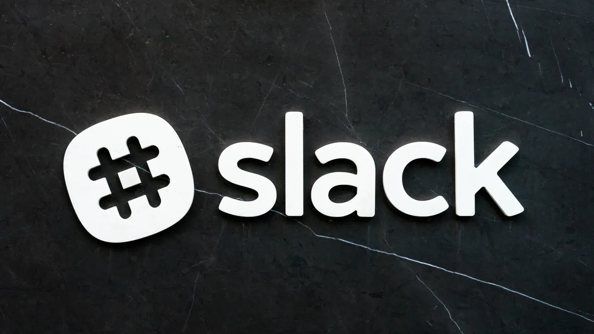 A studio image of Slack and its logo