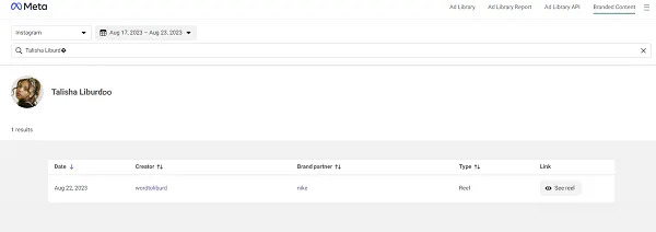 Meta branded content campaigns search