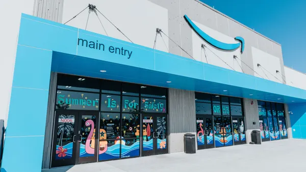 The exterior of an Amazon robotics fulfillment center