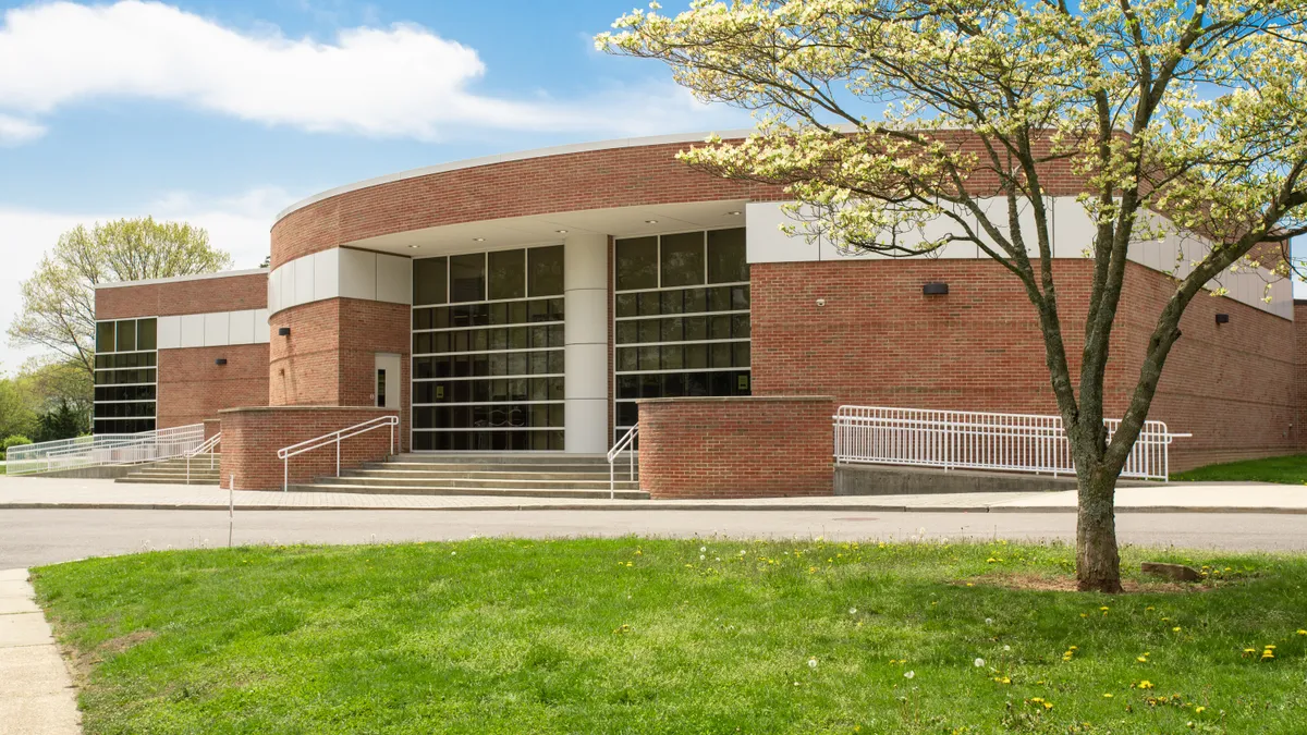 The exterior view of a U.S. K12 school building.