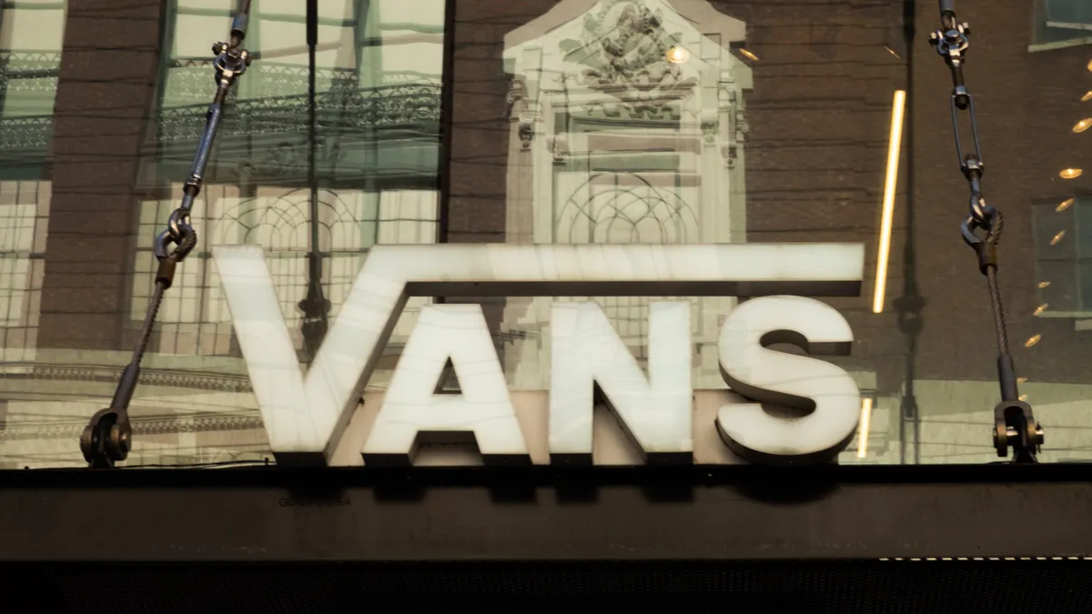 The store sign on a Vans store in New York City.