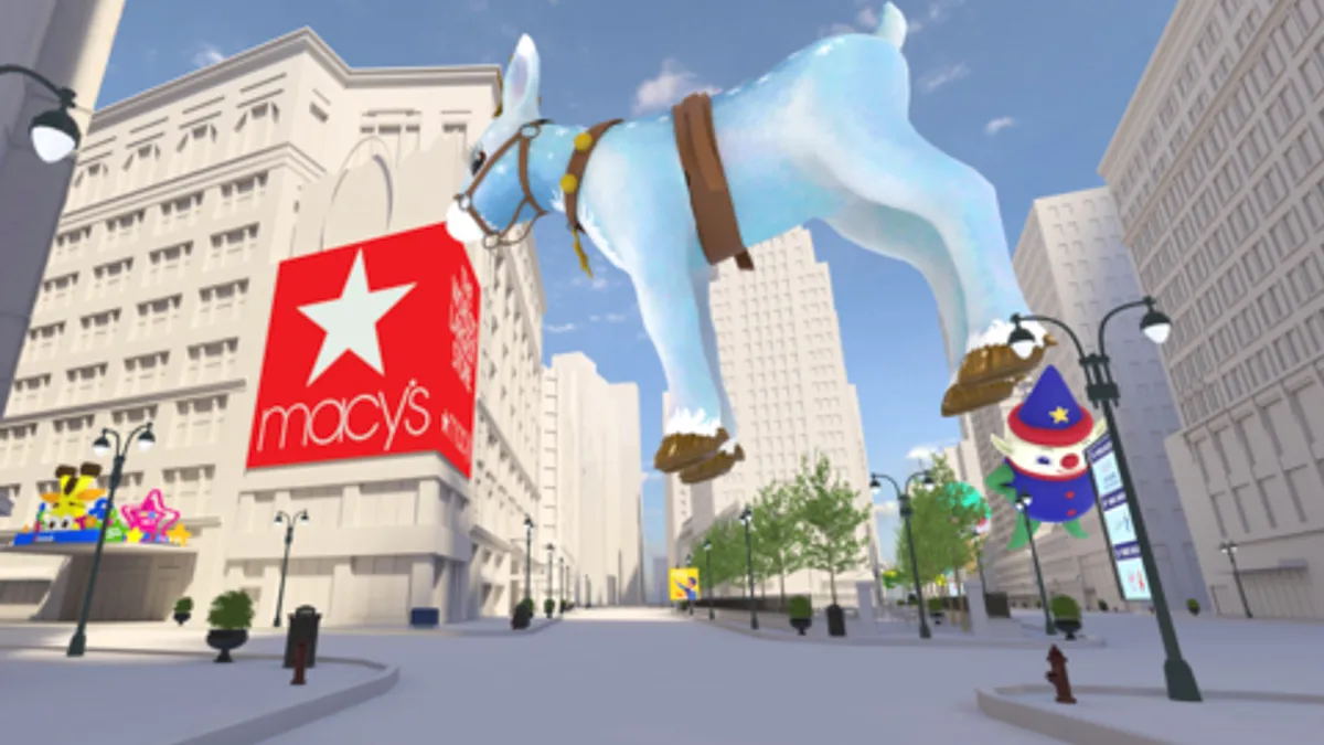 A virtual Macy's Thanksgiving Parade balloon.