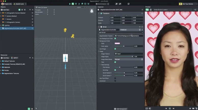 Snapchat segmentation in Snap Studio [screenshot]