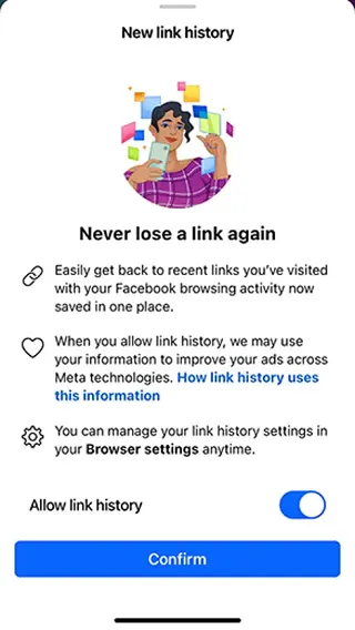 Facebook Link History