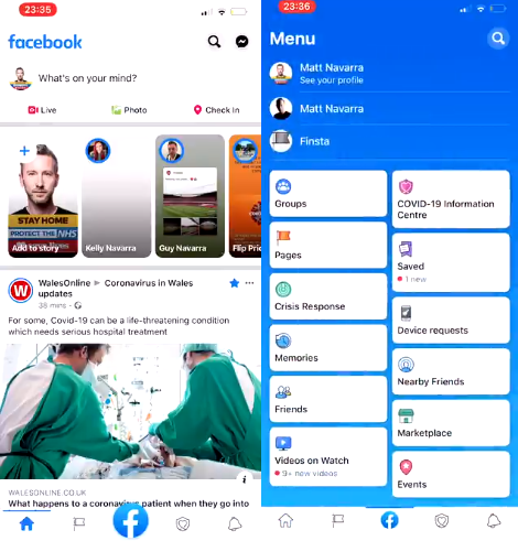 Facebook F button