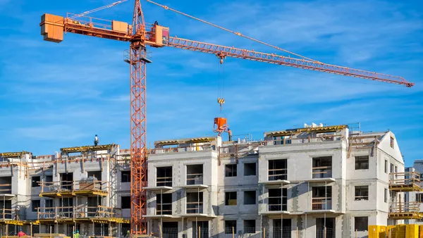 New complex of apartment buildings under construction