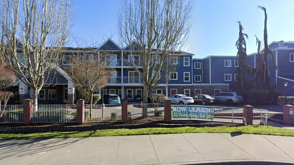 An apartment building.