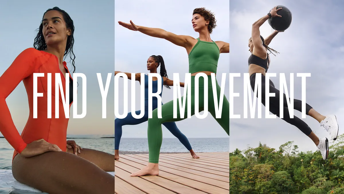 Athleta's 'Find Your Movement' campaign imagery.