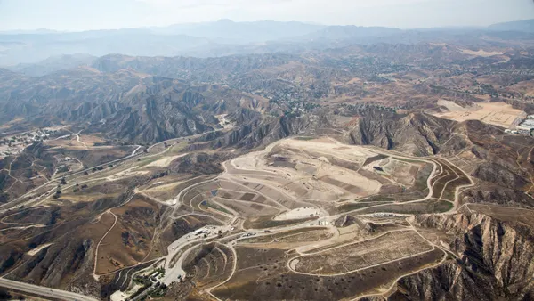 Aerial view of the Chiquita Canyon Landfill in California