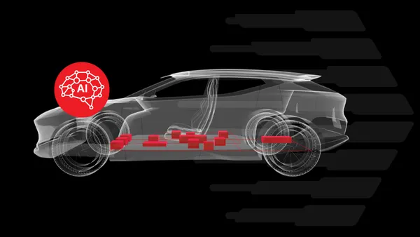 An illustration of an SUV with AI technology.