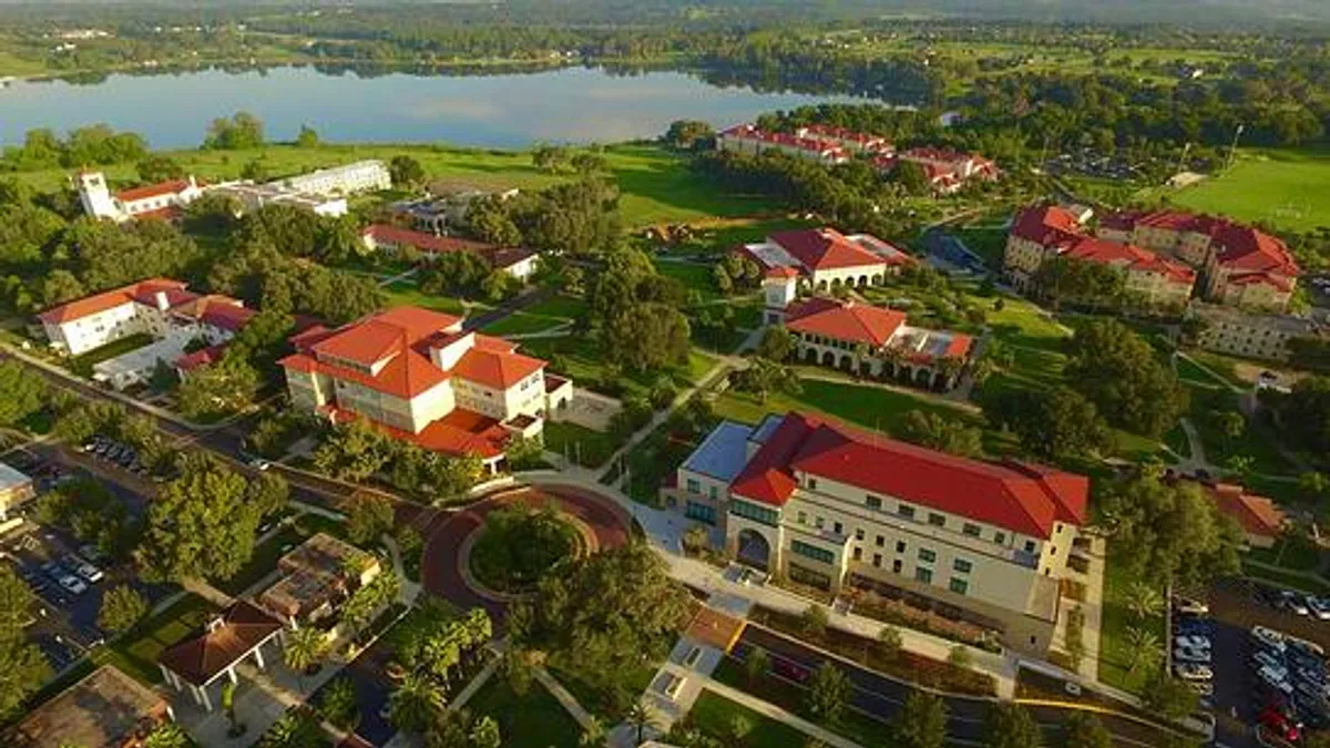 Buildings are seen from above.