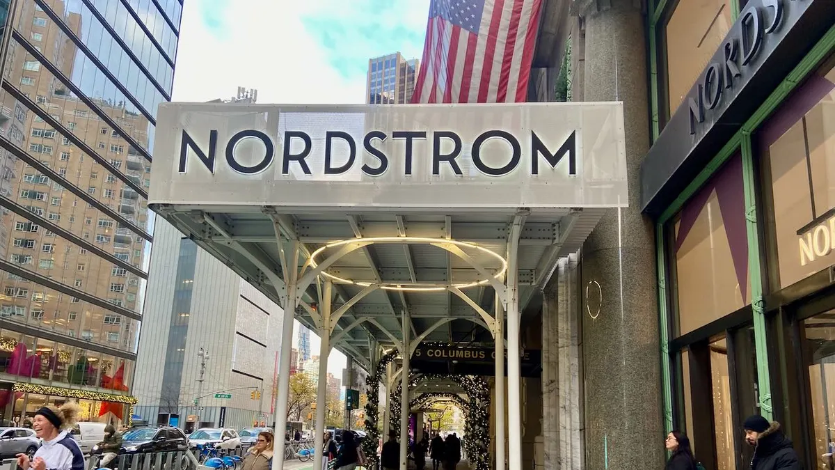 A department entrance on a city street.