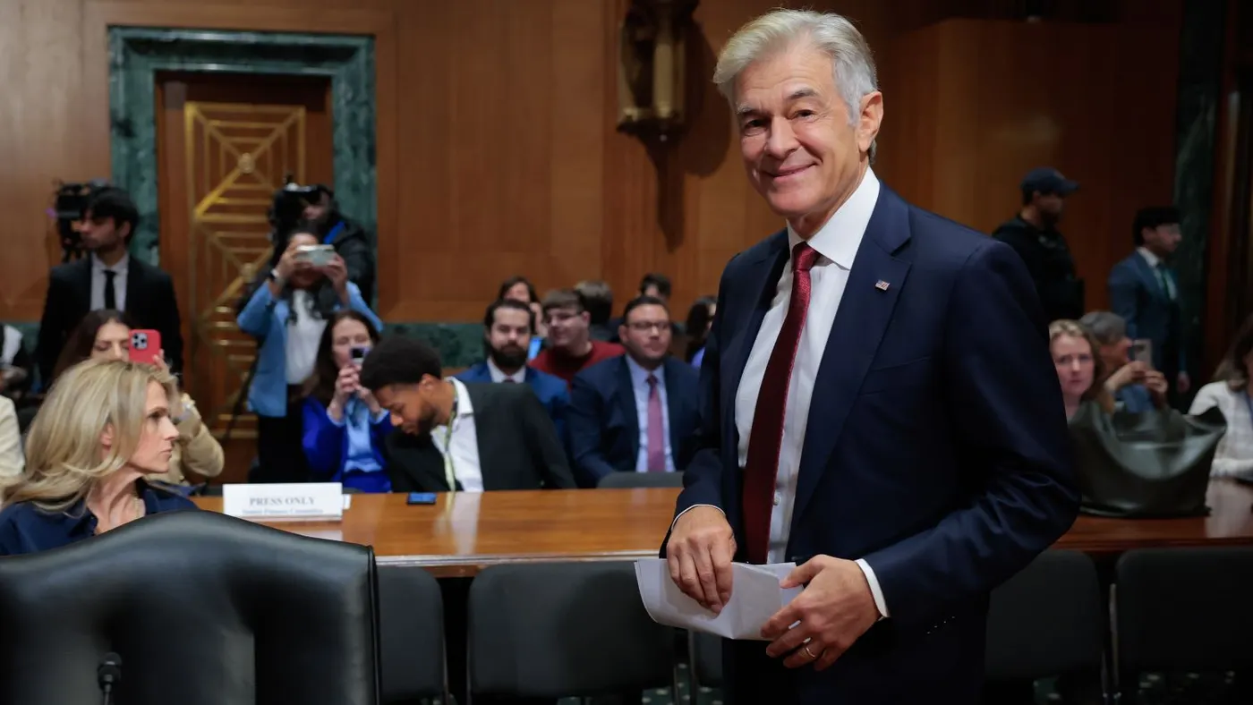 Dr. Mehmet Oz arrives for his confirmation hearing with the Senate Finance Committee in the Dirksen Senate Office Building on March 14, 2025 in Washington, D.C.