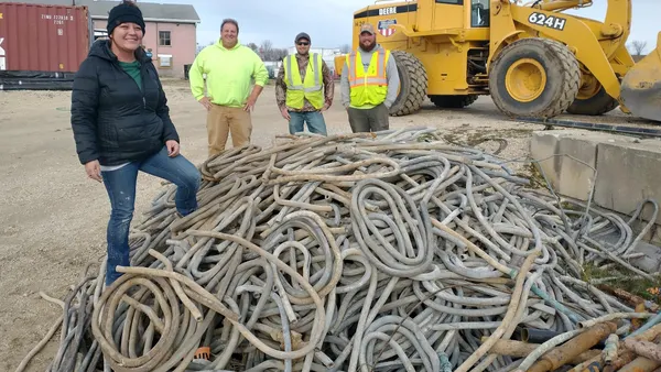 construction team with lead pipes
