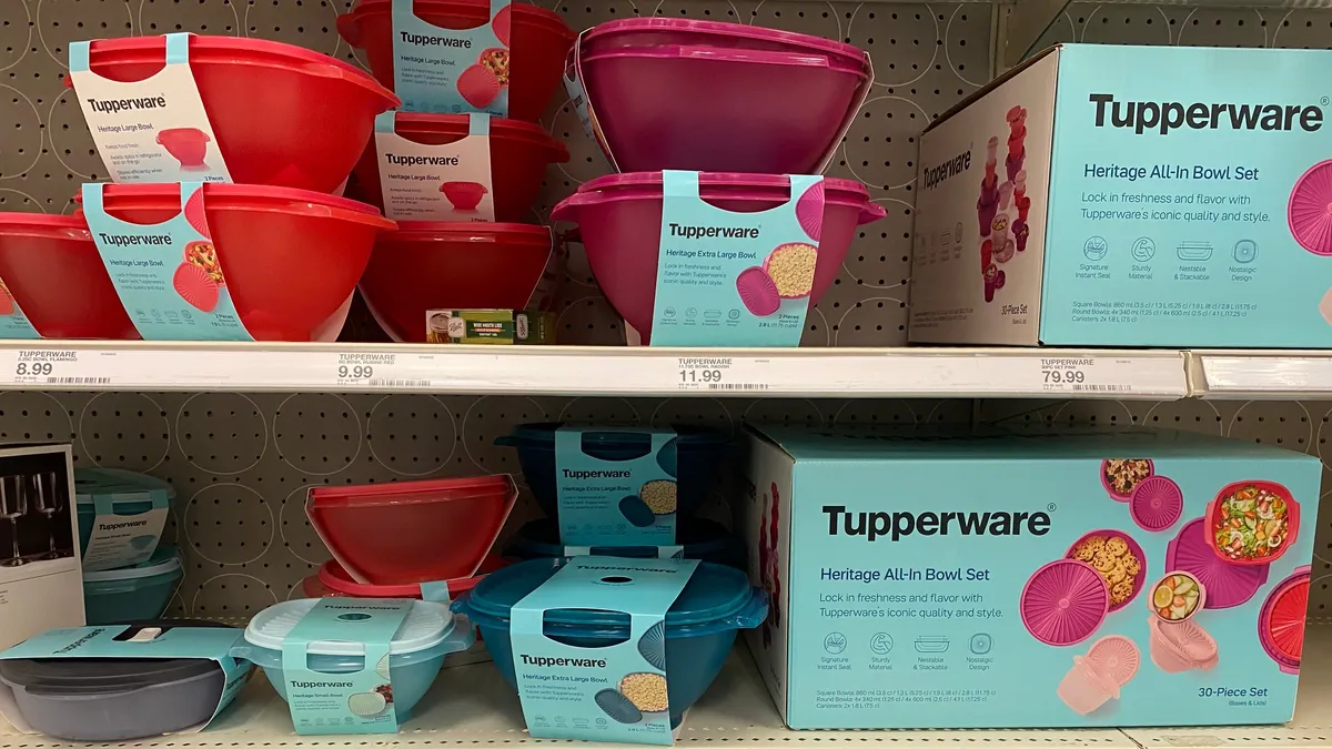 A Tupperware display at Target.