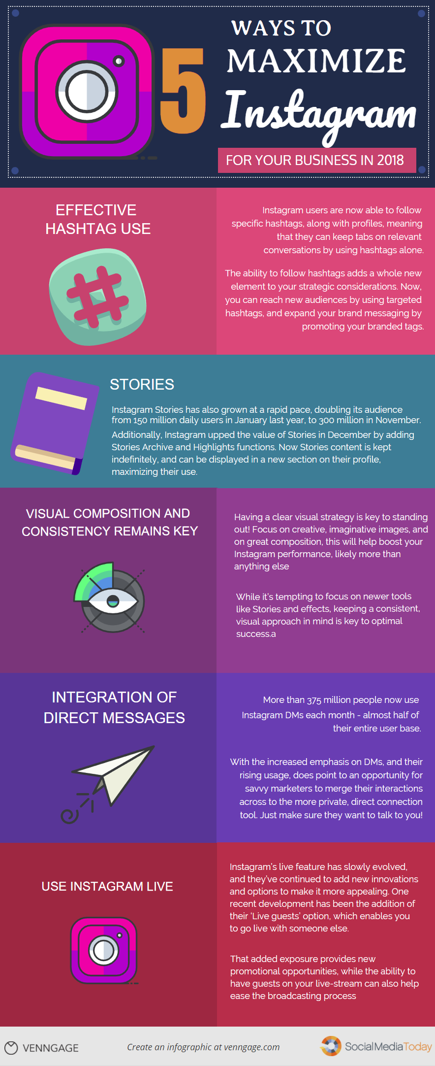 5 Ways to Maximize Instagram for Your Business in 2018 [Infographic] | Social Media Today