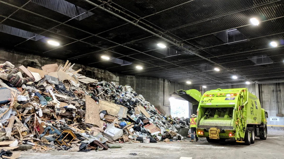 GFL Environmental truck at transfer station in Toronto